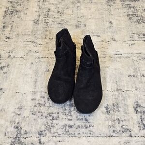 Zara Velvet Black Ankle Boots